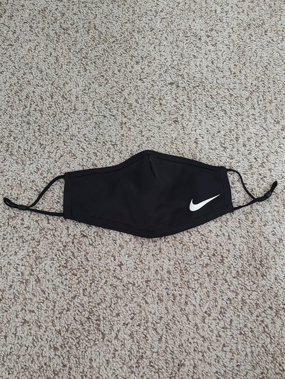 Nike Black Face Mask with White Swoosh